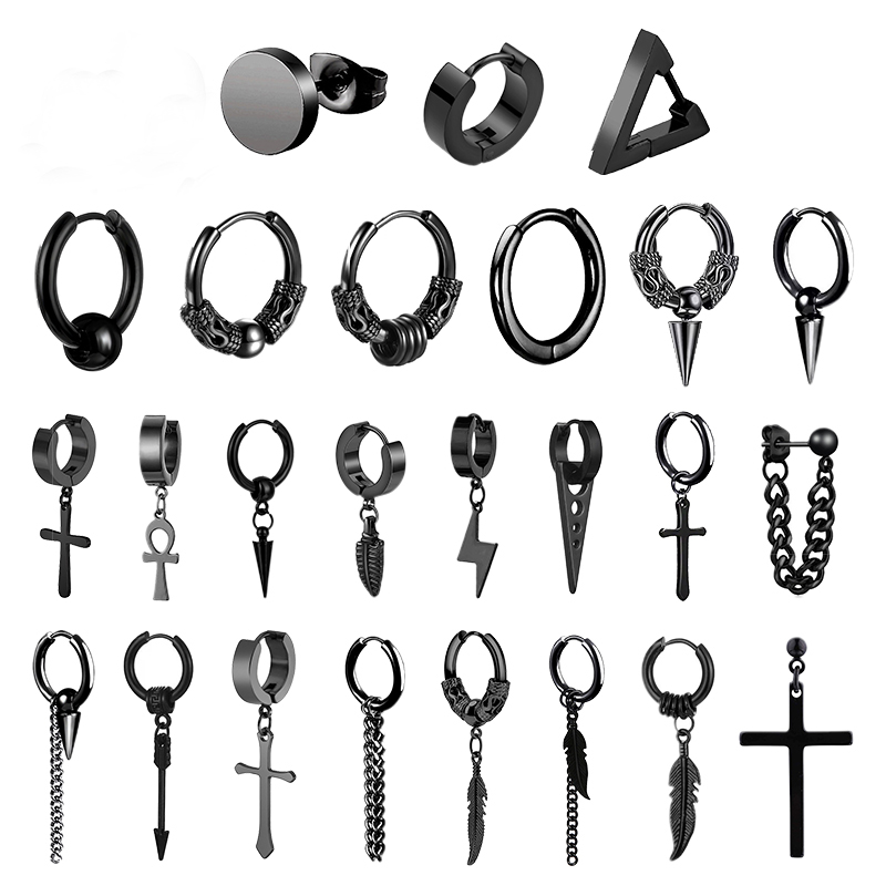 Body Jewelry Lot - 1 Pairs Punk Stainless Steel Stud