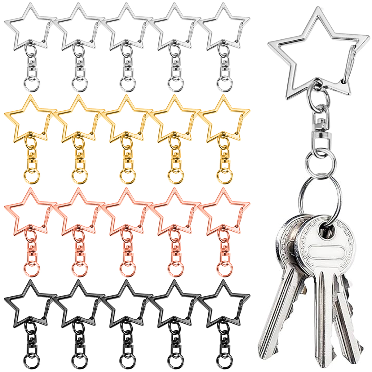Body Jewelry Diy - 10/20/30/50 Set Star Shaped Rotating Spring