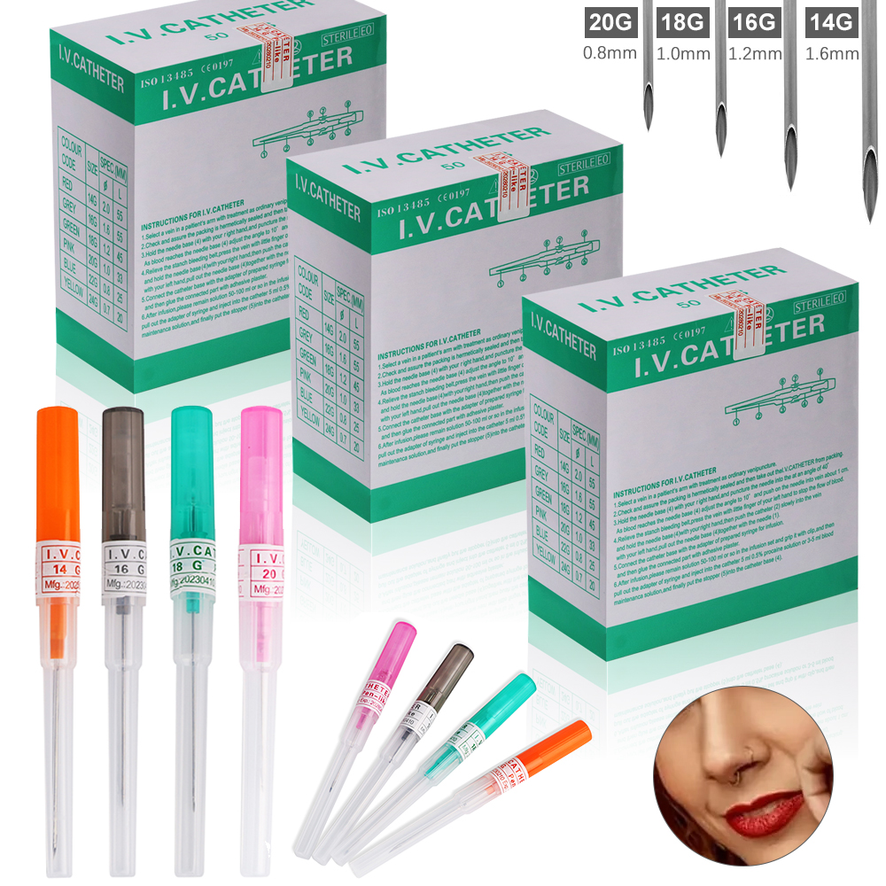 Body Jewelry Tool - Sterile Disposable Piercing Needles 14G/16G/18G/20G Puncture