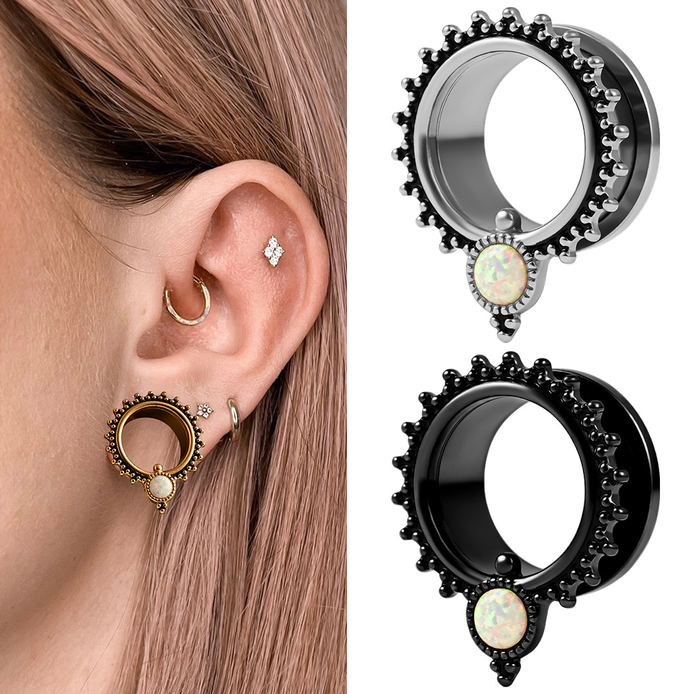 Body Jewelry Gauges - Doearko 2PCS New Arrival opal Ear