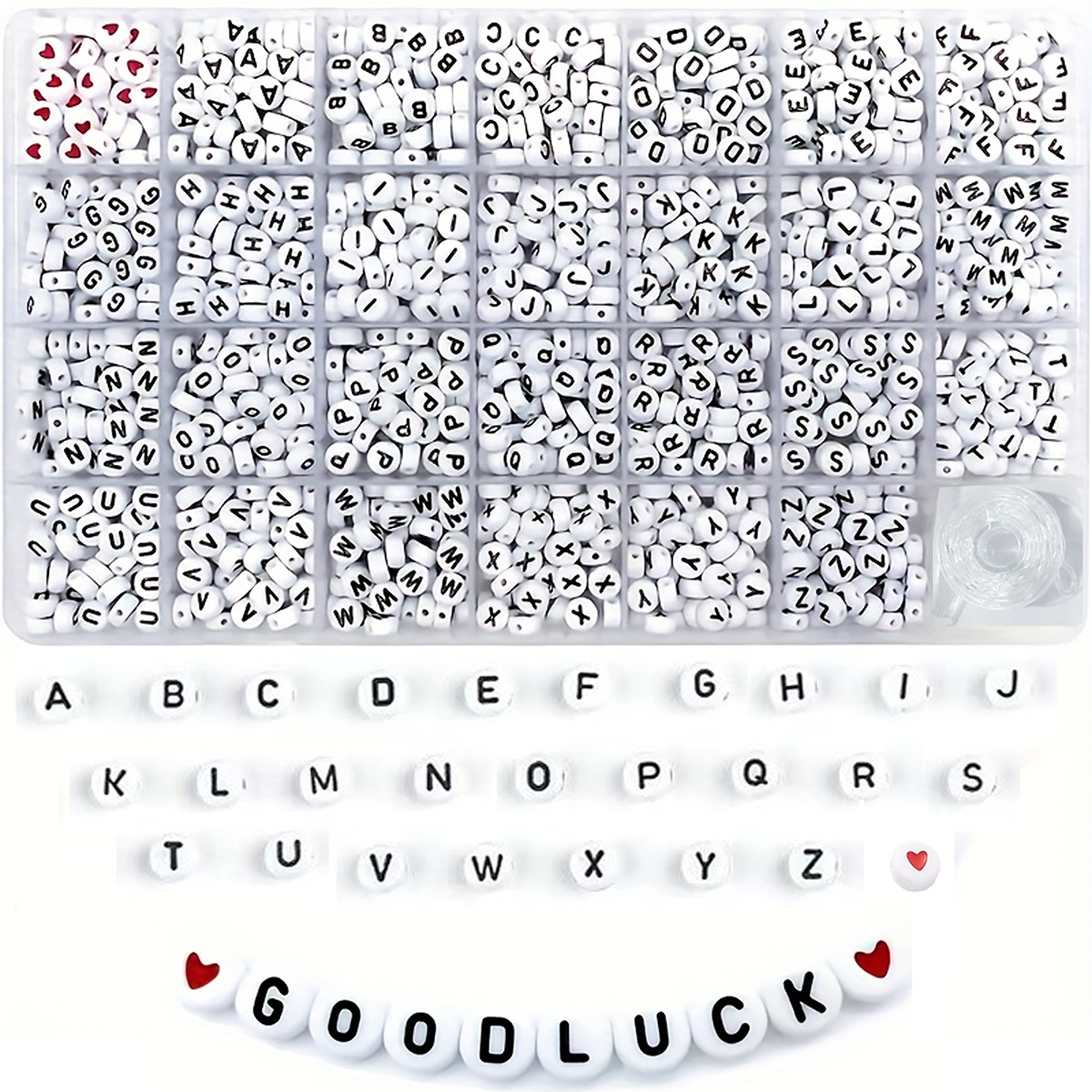 Body Jewelry Diy - 1300 4x7 round acrylic letter beads