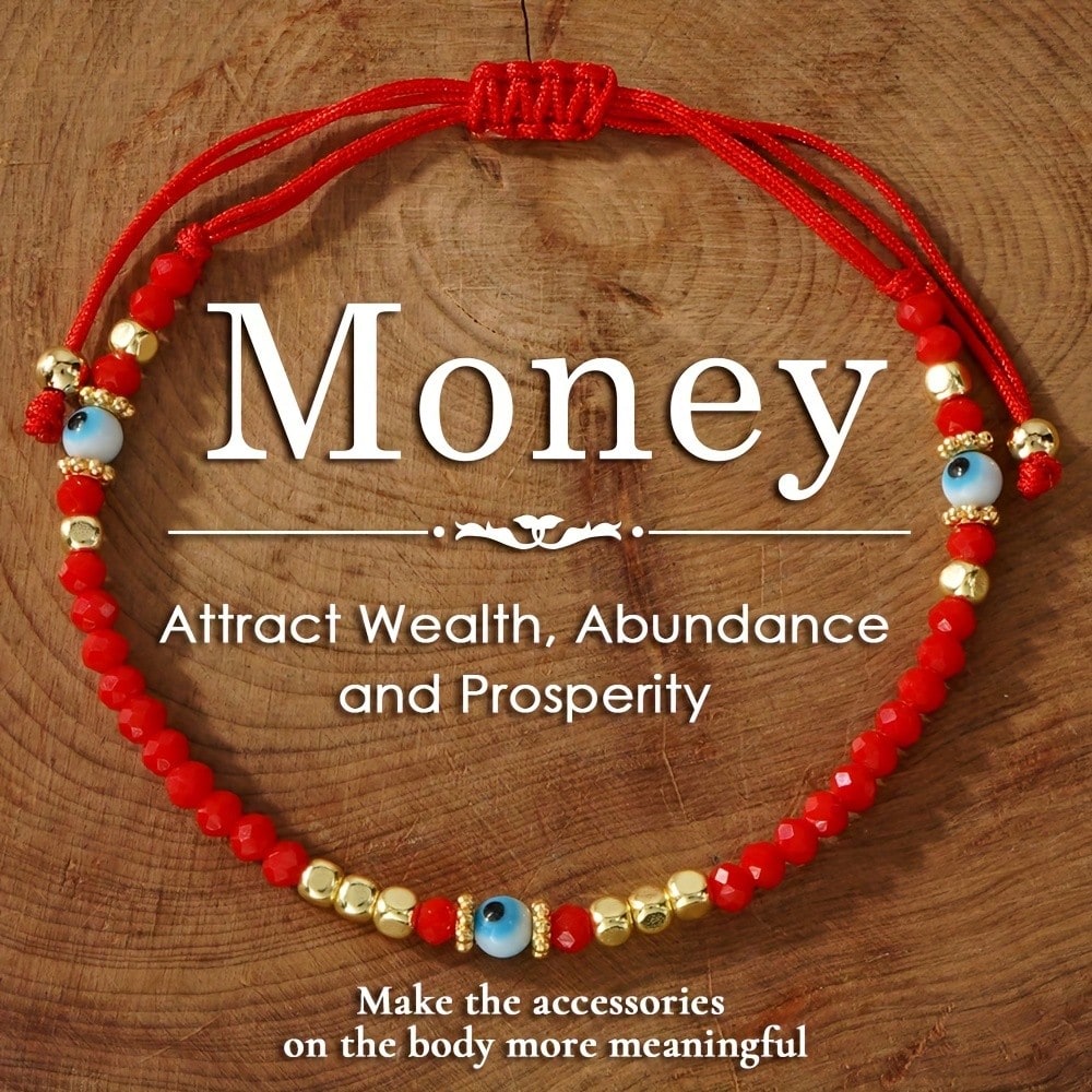 Body Jewelry Charms - Boho Red Crystal Beaded Bracelet With