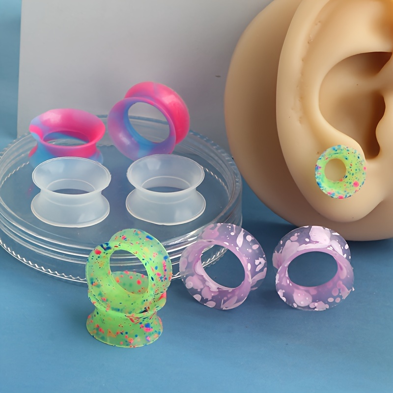Body Jewelry Gauges - 2pcs Comfortable Stylish Flexible Silicone Ear