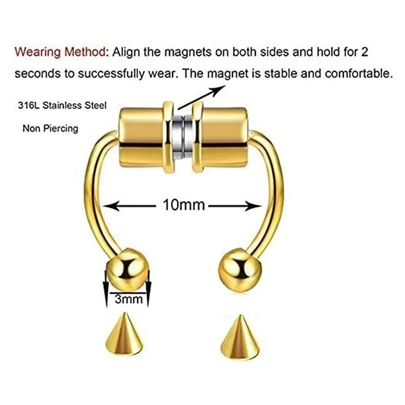 1/2/3Pcs Fake Magnetic Nose Ri – Body Jewelry And Piercing Bewertung und Preis