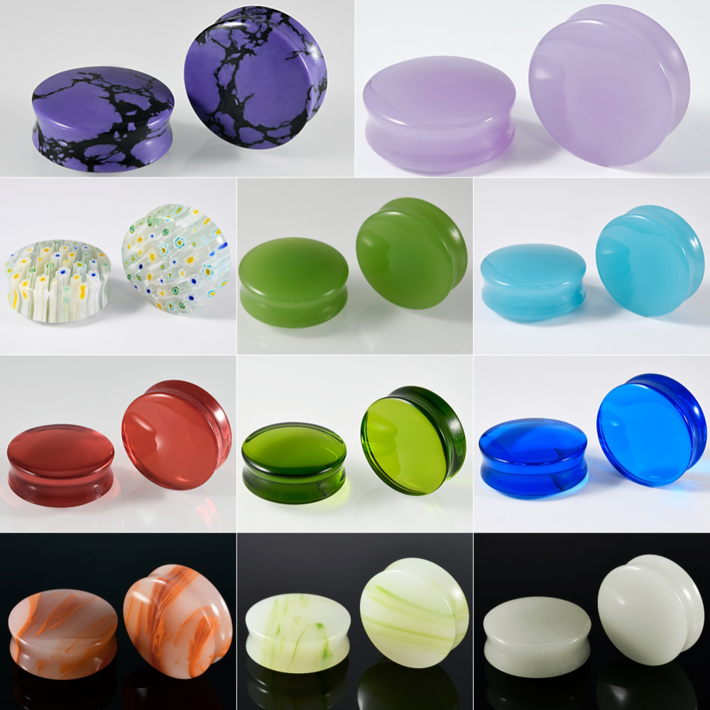 1/2/22PCS Glass&Stone Round Ea – Body Jewelry Gauges Bewertung und Preis