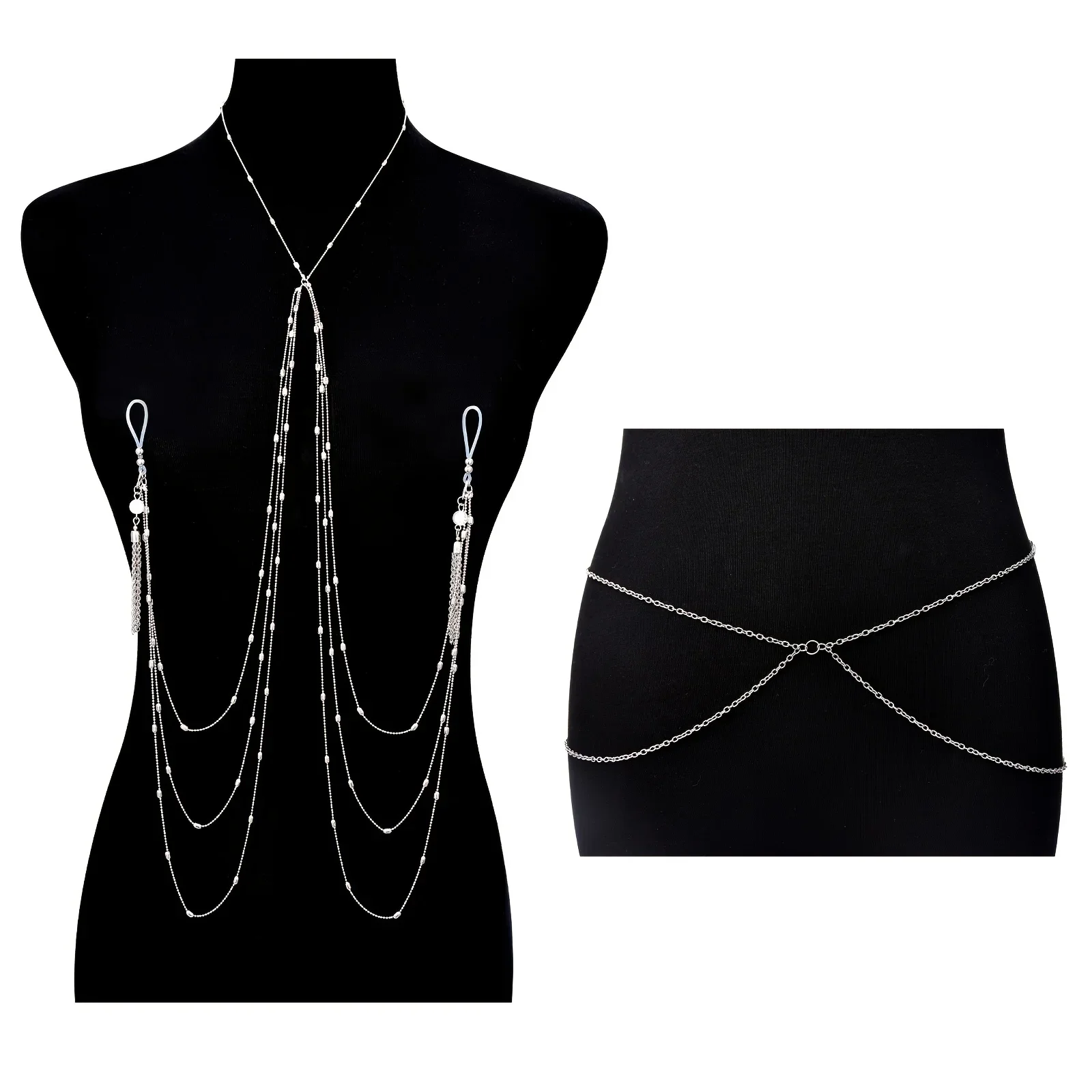 2pcs Stainless Steel Fake Nipp – Body Jewelry Nipple Chain Bewertung und Preis