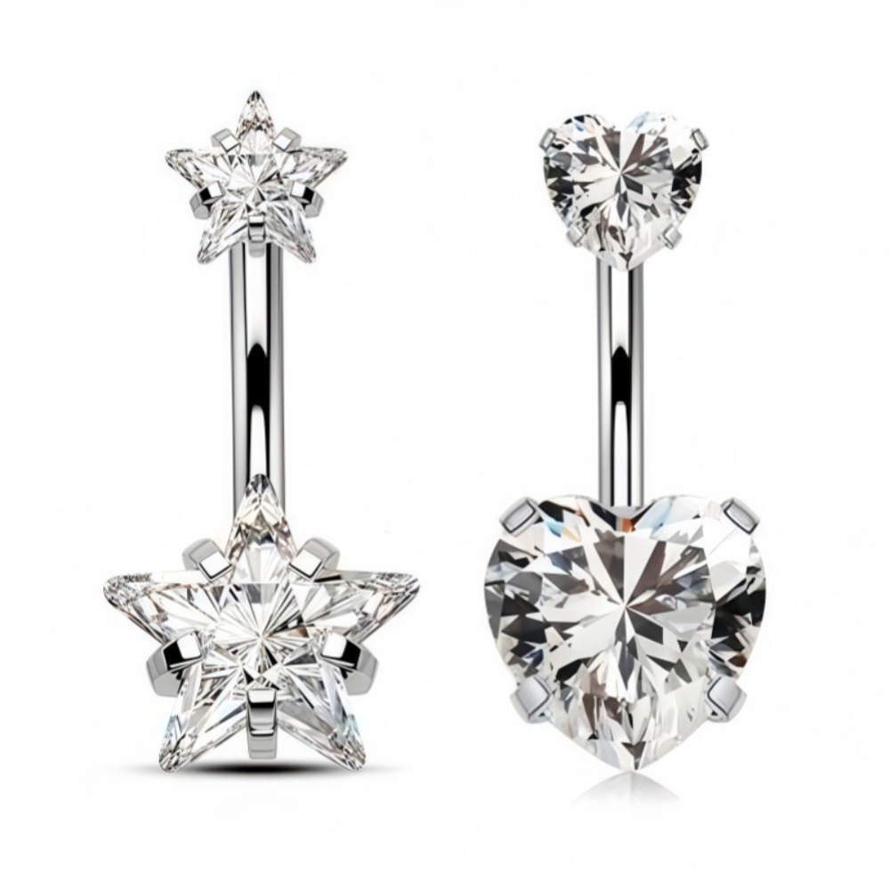Heart Round Double Head Zircon – Body Jewelry And Piercing Bewertung und Preis