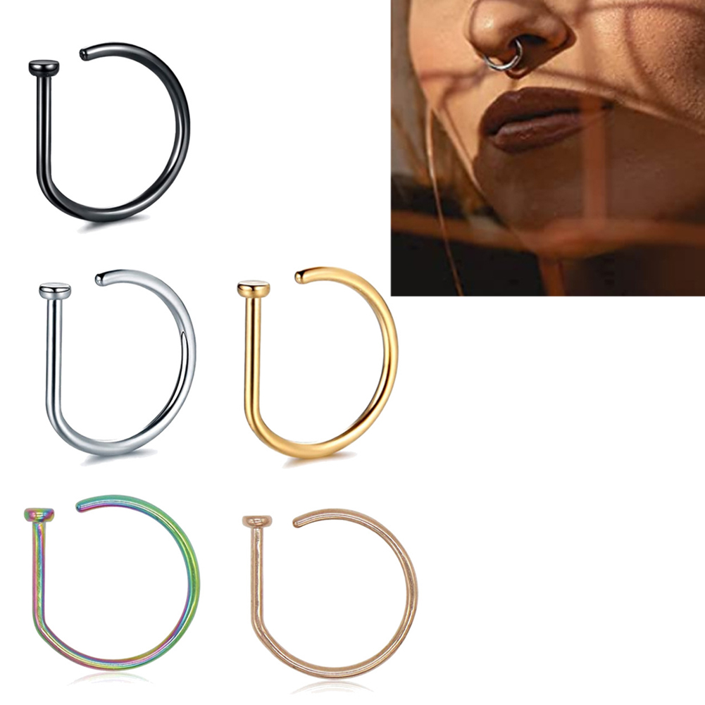 1PC Woman Man Fake Nose Rings  – Body Jewelry And Piercing Bewertung und Preis