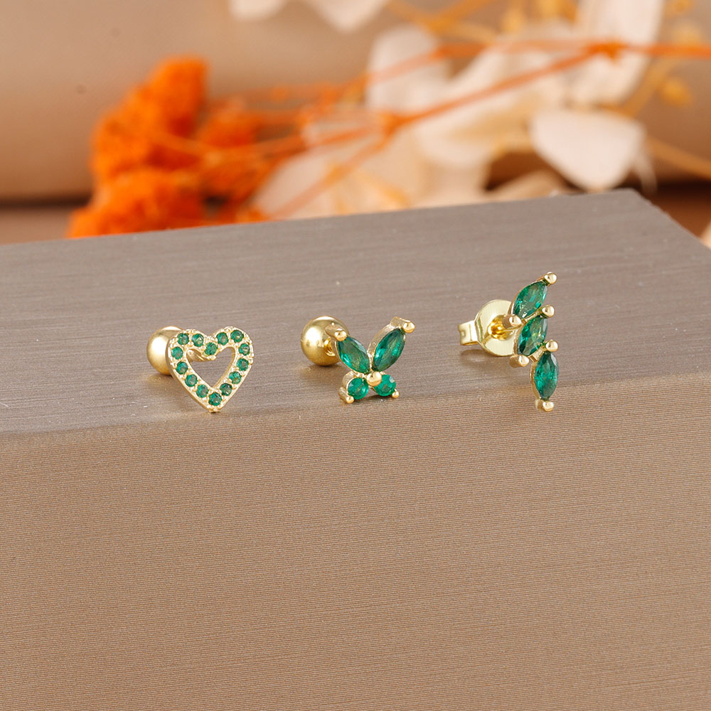 3PCS Gold Plated Heart Butterf – Body Jewelry Lot Bewertung und Preis