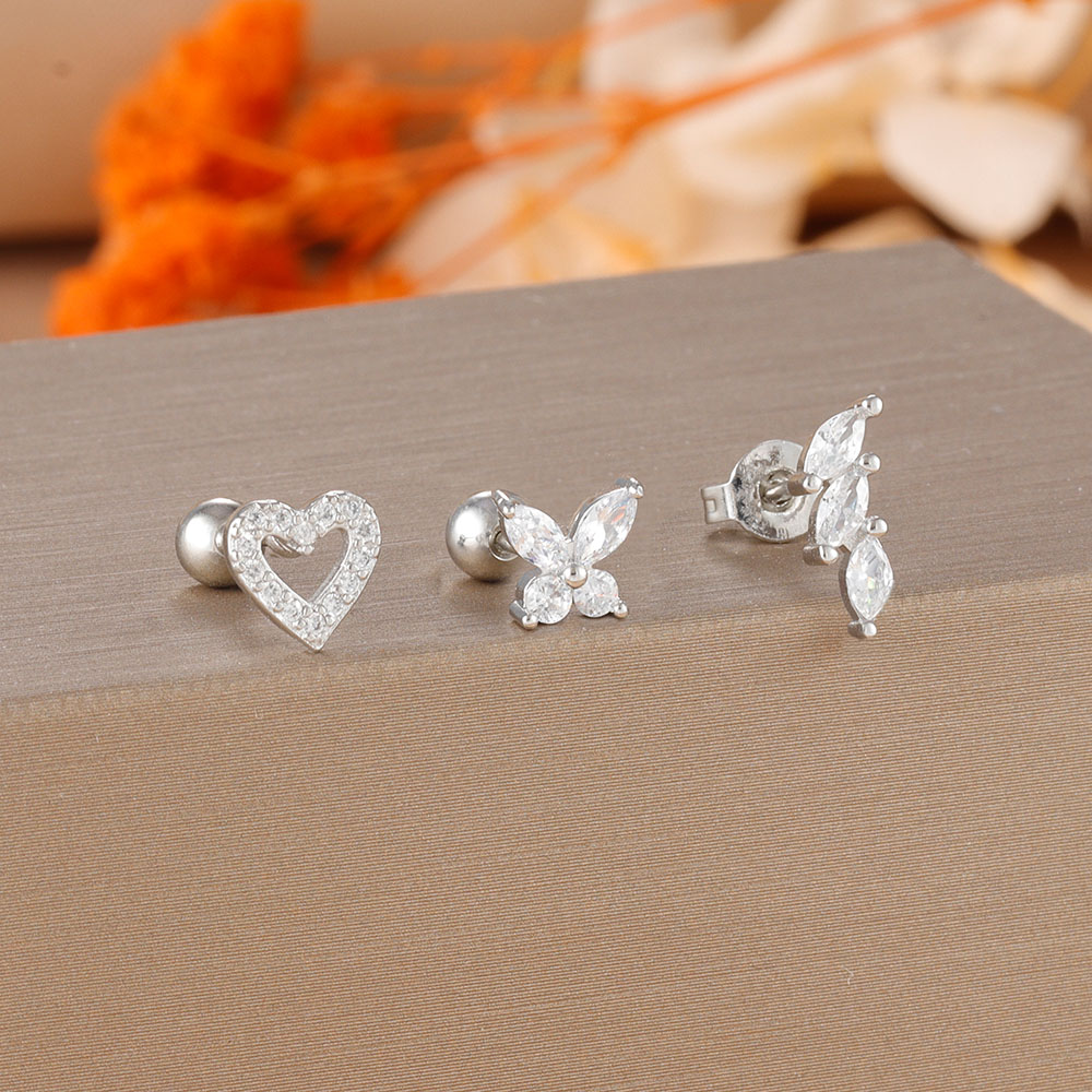 3PCS Gold Plated Heart Butterf – Body Jewelry Lot Bewertung und Preis
