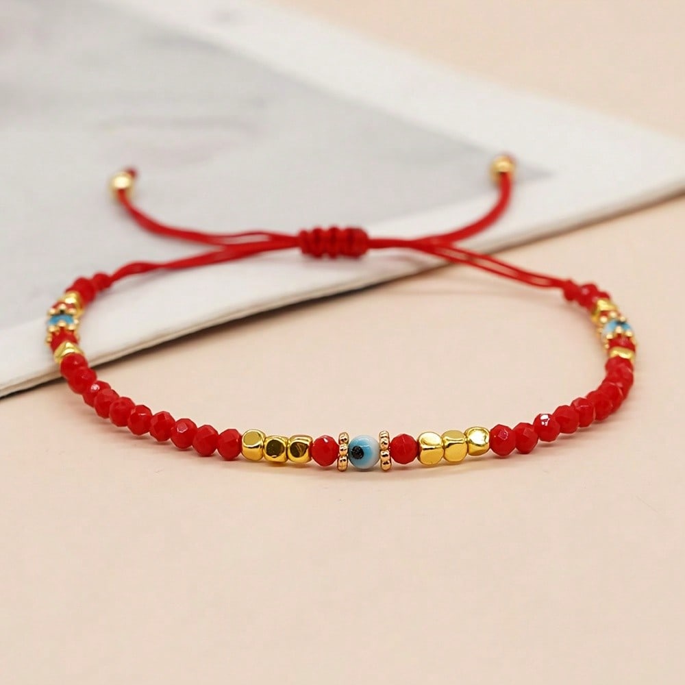 Boho Red Crystal Beaded Bracel – Body Jewelry Charms Bewertung und Preis