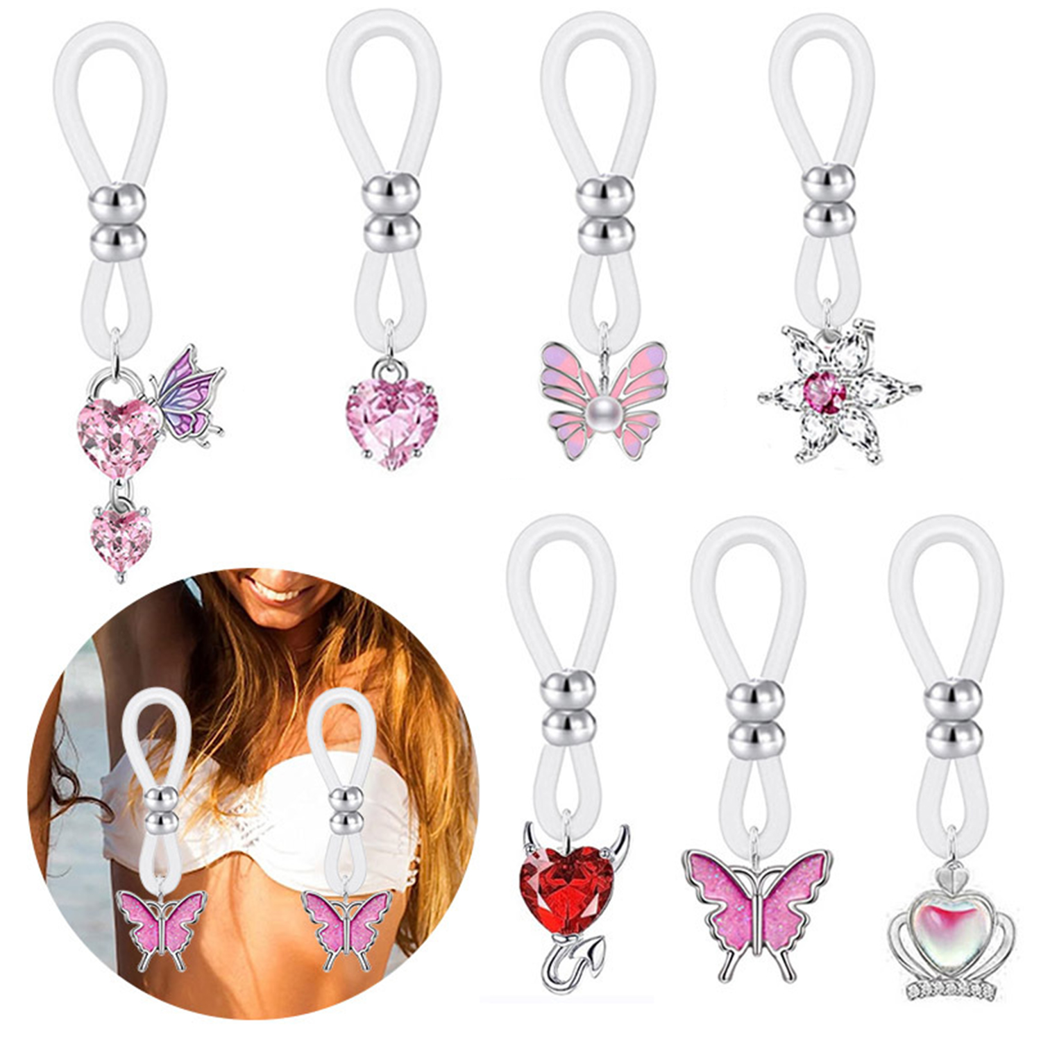 Alloy Silicone Butterfly Heart – Body Jewelry And Piercing Bewertung und Preis