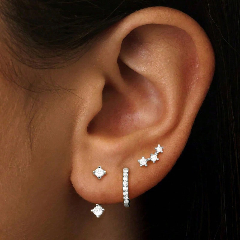 3Pcs/Set Crystal Zircon Stud E – Body Jewelry Kit Bewertung und Preis