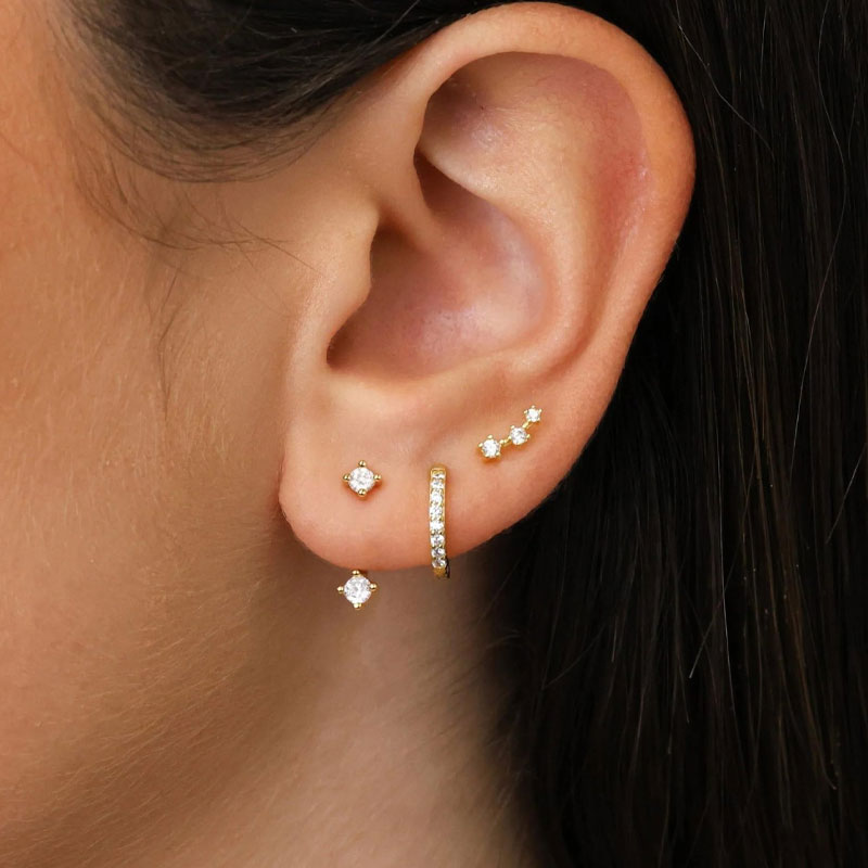 3Pcs/Set Crystal Zircon Stud E – Body Jewelry Kit Bewertung und Preis