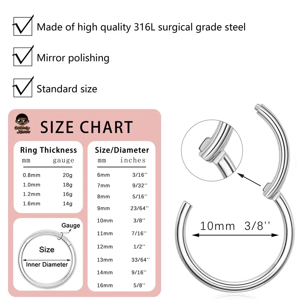 10Pcs 316L Stainless Steel Nos – Body Jewelry Quality Bewertung und Preis