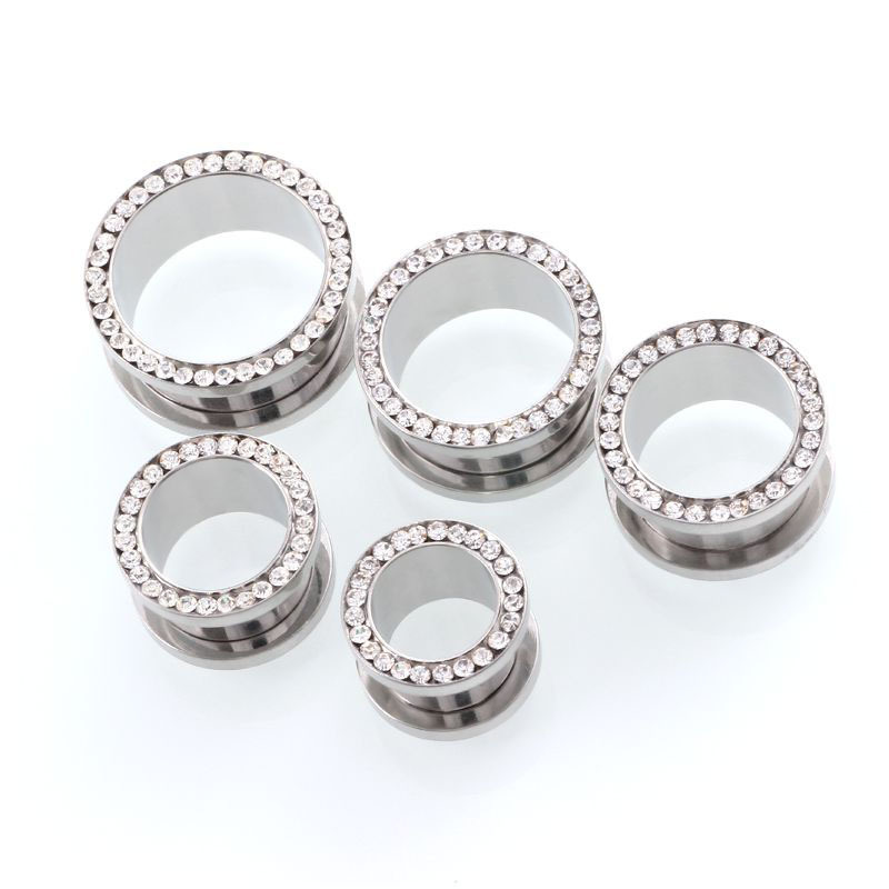 2 pcs/lot Crystal Ear Tunnel S – Body Jewelry Gauges Bewertung und Preis