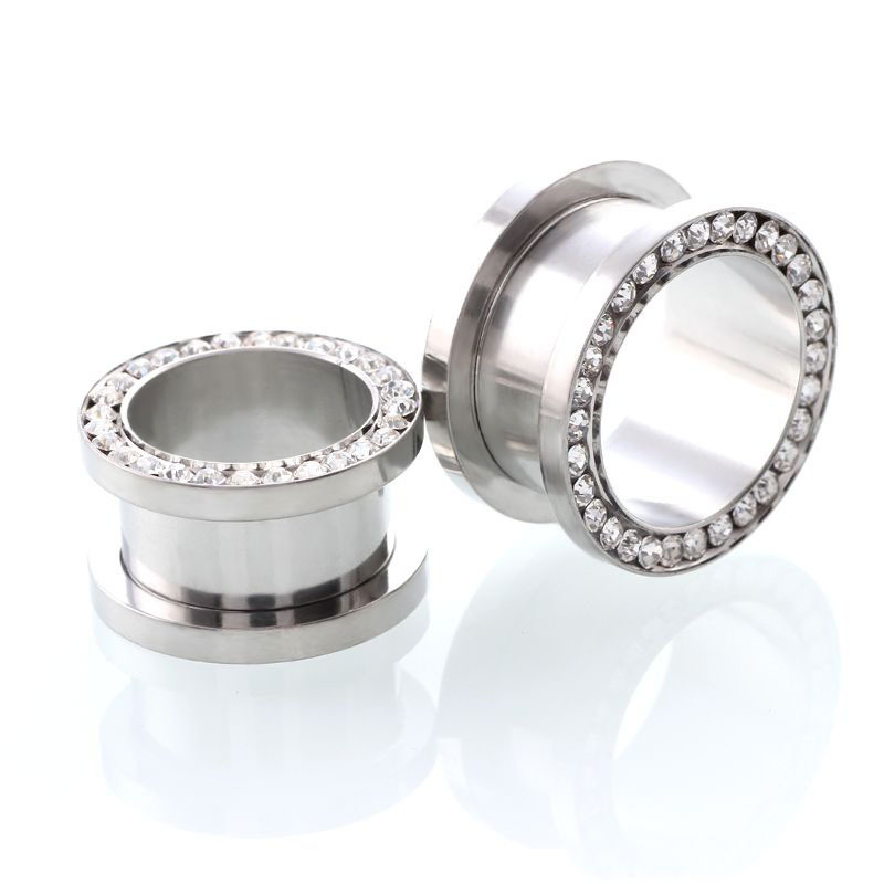 2 pcs/lot Crystal Ear Tunnel S – Body Jewelry Gauges Bewertung und Preis