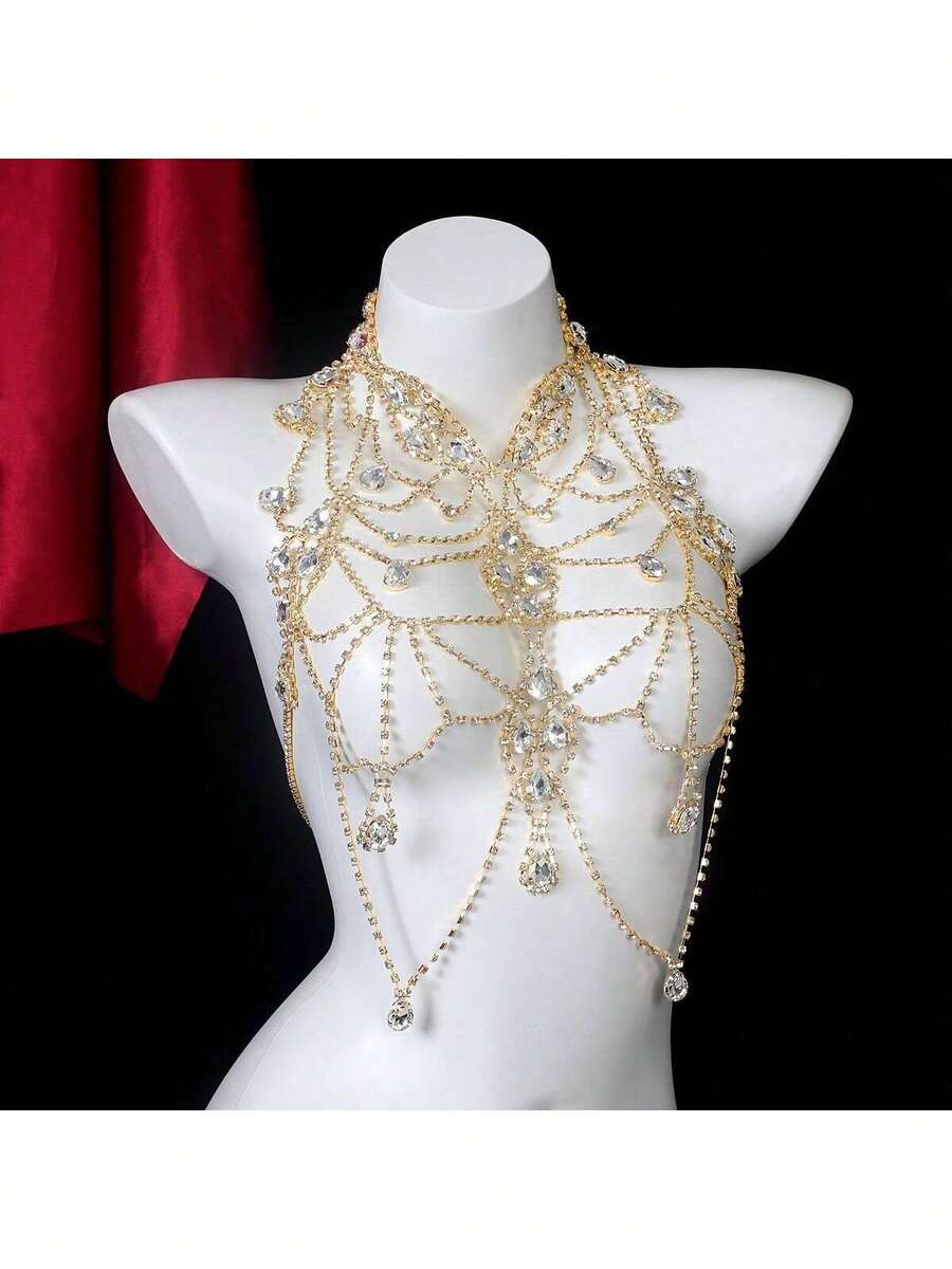 Rhinestone Body Chain Bra Neck – Body Chain Jewelry Bewertung und Preis
