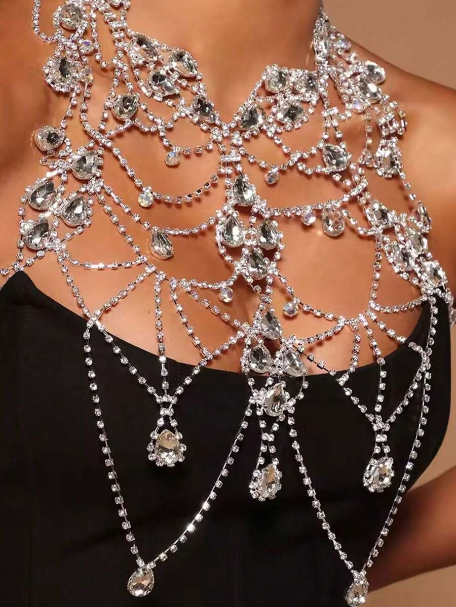 Rhinestone Body Chain Bra Neck – Body Chain Jewelry Bewertung und Preis