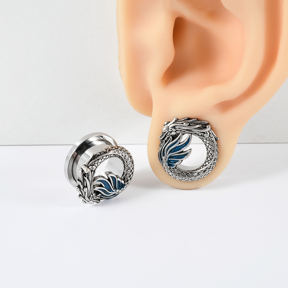 1-2PCS Vintage Chiness Dragon  – Body Jewelry Gauges Bewertung und Preis