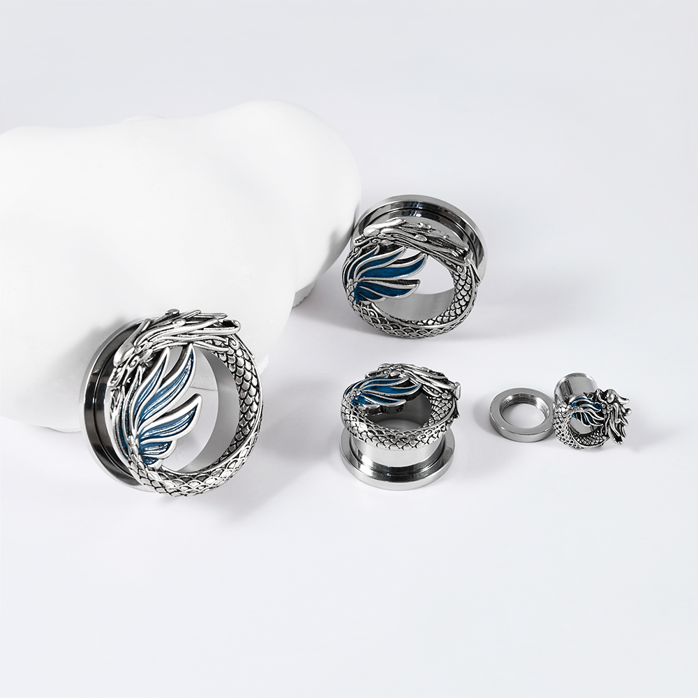 1-2PCS Vintage Chiness Dragon  – Body Jewelry Gauges Bewertung und Preis