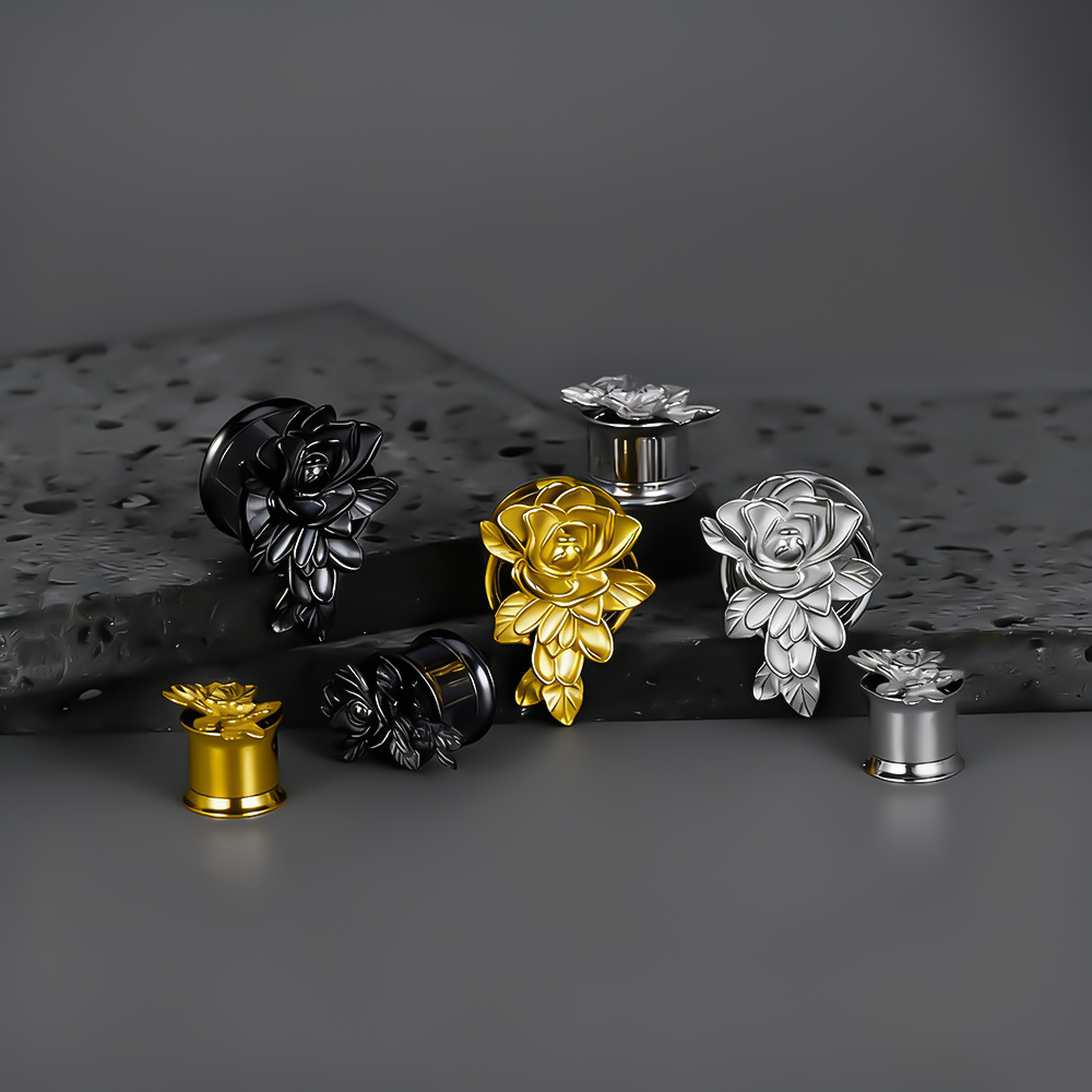 Doearko 2PCS  Flower Ear Gauge – Body Jewelry Gauges Bewertung und Preis