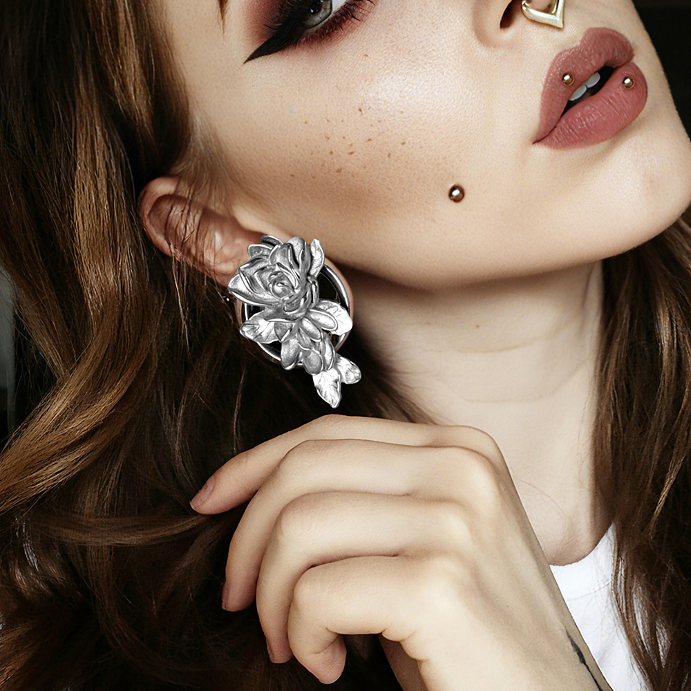 Doearko 2PCS  Flower Ear Gauge – Body Jewelry Gauges Bewertung und Preis