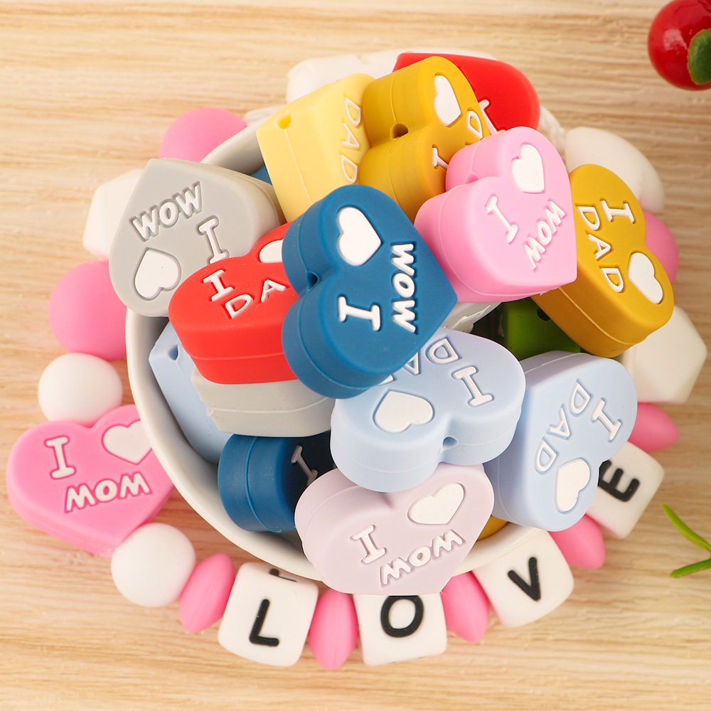 5pcs Heart Shape Love MOM Dad  – Body Jewelry Diy Bewertung und Preis