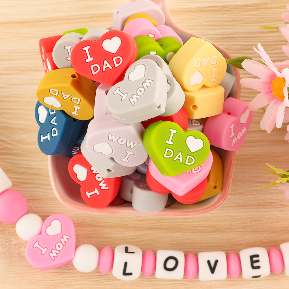 5pcs Heart Shape Love MOM Dad  – Body Jewelry Diy Bewertung und Preis
