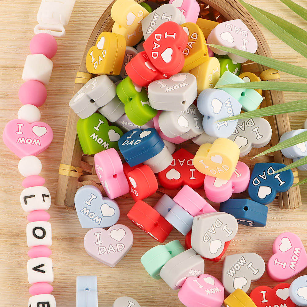 5pcs Heart Shape Love MOM Dad  – Body Jewelry Diy Bewertung und Preis
