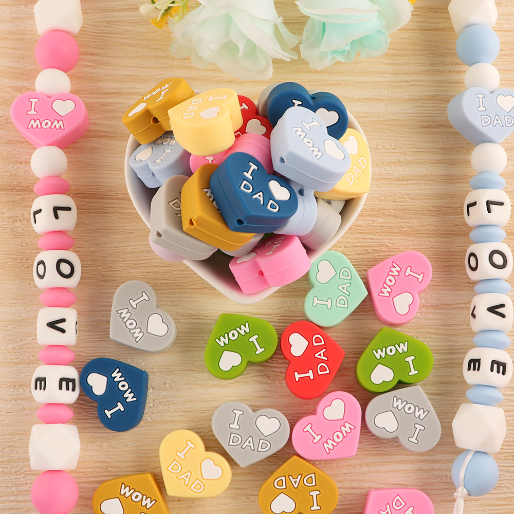 5pcs Heart Shape Love MOM Dad  – Body Jewelry Diy Bewertung und Preis